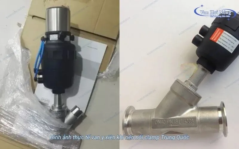 Hình ảnh van xiên y khí nén nối Clamp Trung Quốc