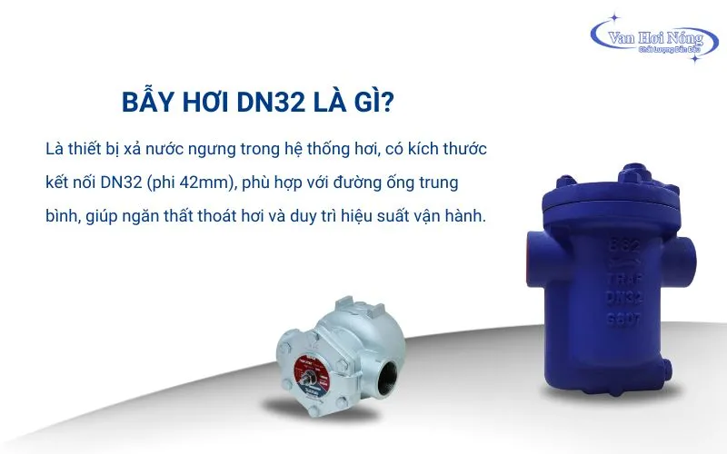Bẫy hơi DN32 xả nước ngưng hiệu quả trong các hệ thống hơi phi 42