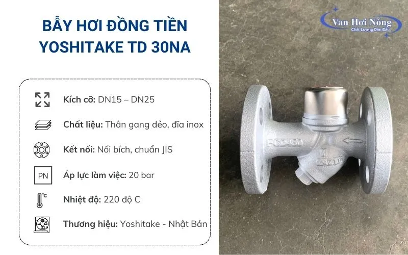 Bẫy hơi Yoshitake TD-30NA chất lượng vượt trội