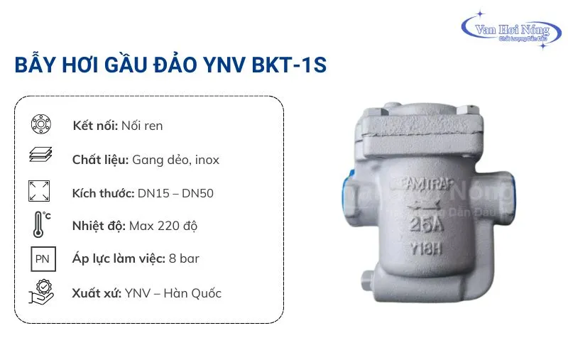 Bẫy hơi gang YNV BKT-1S đến từ Hàn Quốc