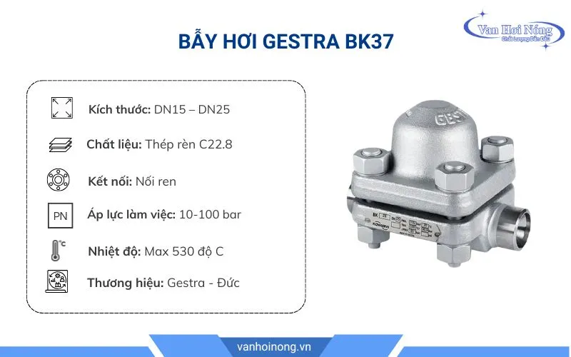 Bẫy hơi đồng tiền BK37 có thêm bộ điều khiển giúp phản hồi nhanh hơn