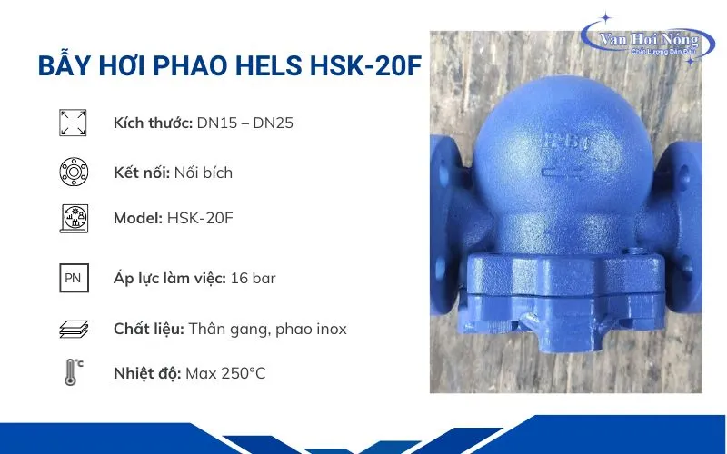 Thông tin bẫy hơi dạng phao nối bích HSK-20F