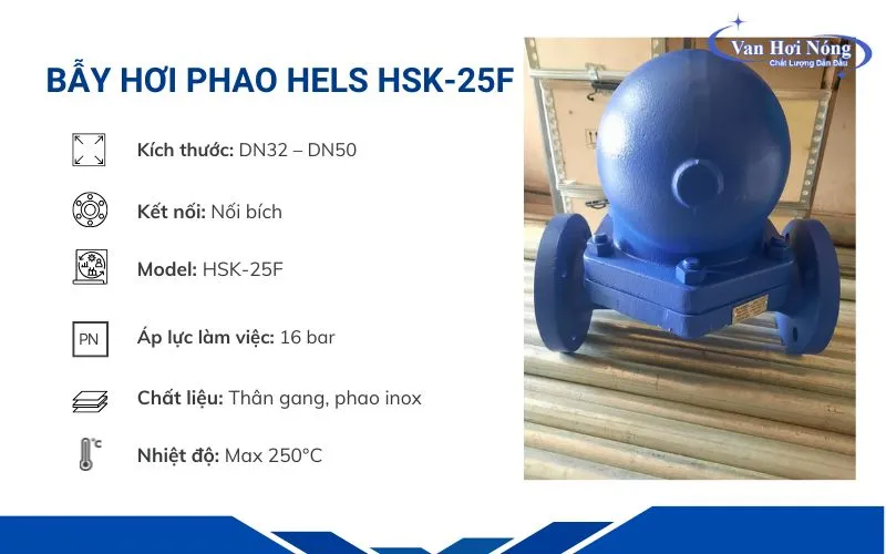 Thông tin bẫy hơi dạng phao nối bích HSK-25F