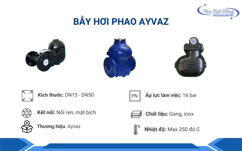 Thông tin về bẫy hơi phao AYVAZ