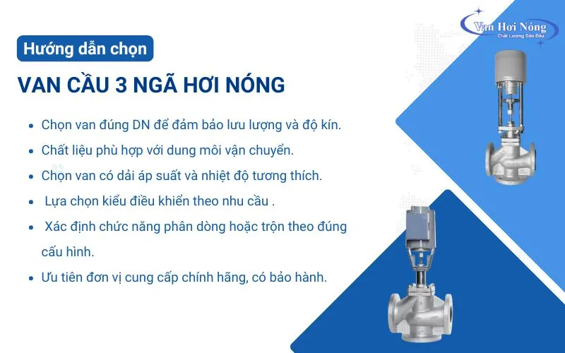 Tiêu chí cần biết khi chọn van cầu hơi 3 ngã