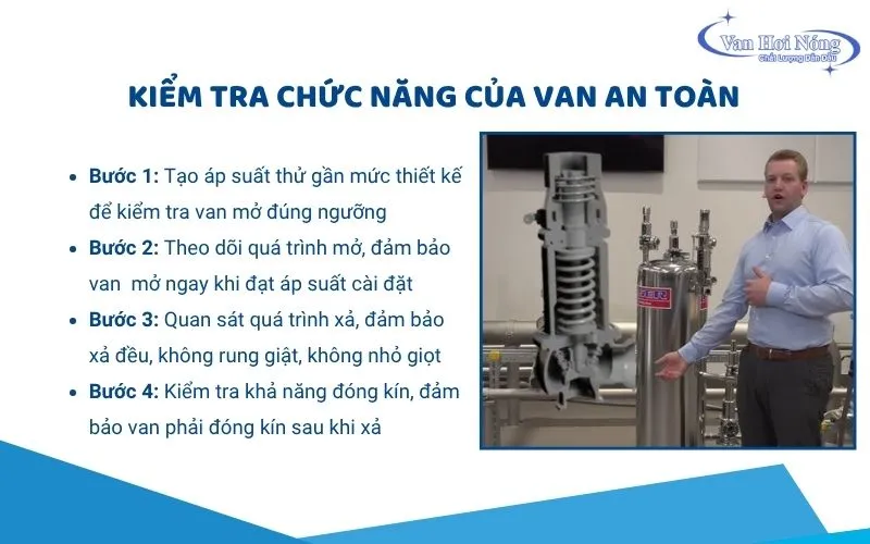Hướng dẫn kiểm tra chức năng của van an toàn