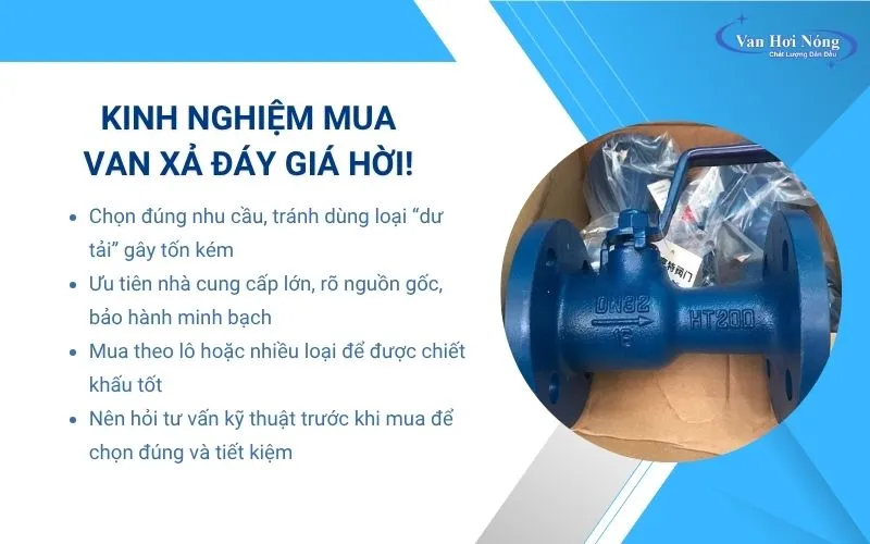 Bỏ túi kinh nghiệm mua van xả đáy giá hời