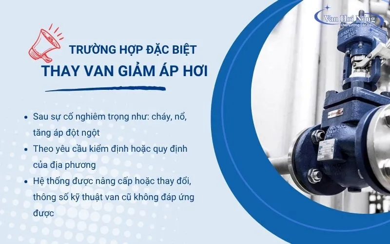 Một số trường hợp cần thay van giảm áp gấp