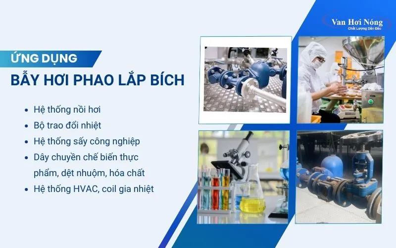 Các hệ thống sử dụng bẫy hơi phao mặt bích