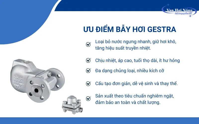 Những tính năng vượt trội của bẫy hơi Gestra