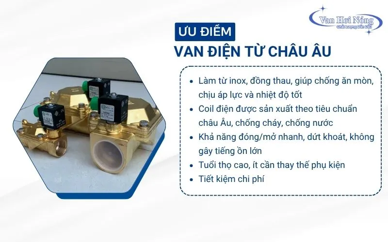 Các ưu điểm nổi trội của van điện từ Châu Âu