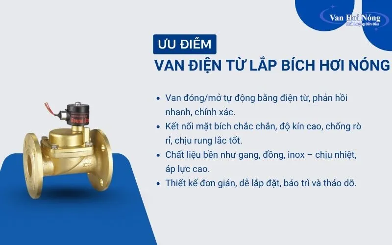 Ưu điểm vượt trội của van điện từ lắp bích