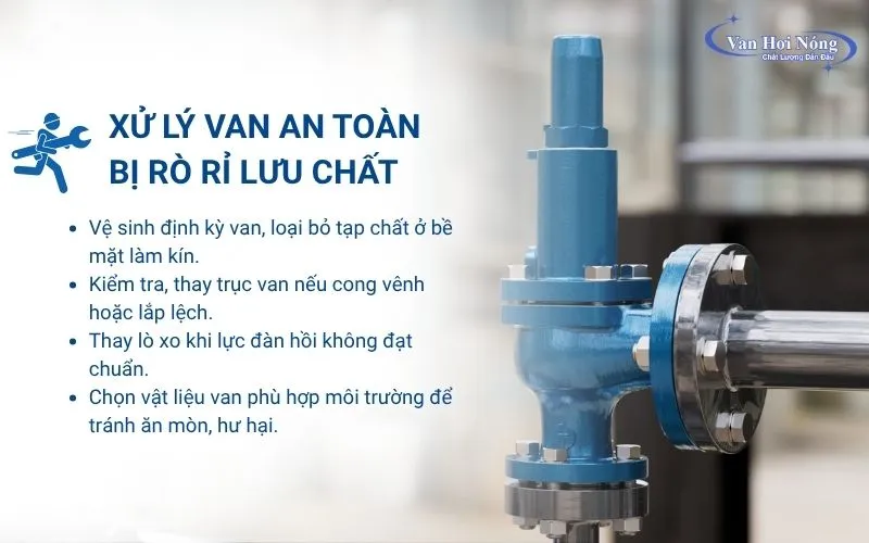 Cách xử lý van an toàn bị rò rỉ lưu chất