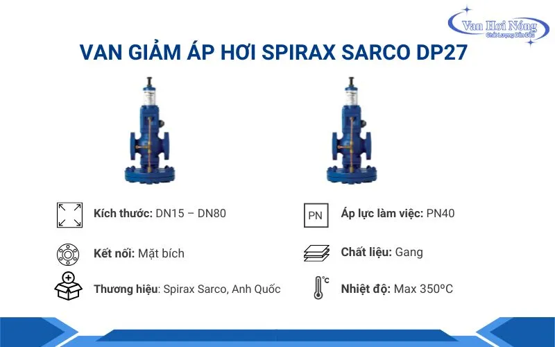 Van giảm áp hơi Spirax Sarco DP27