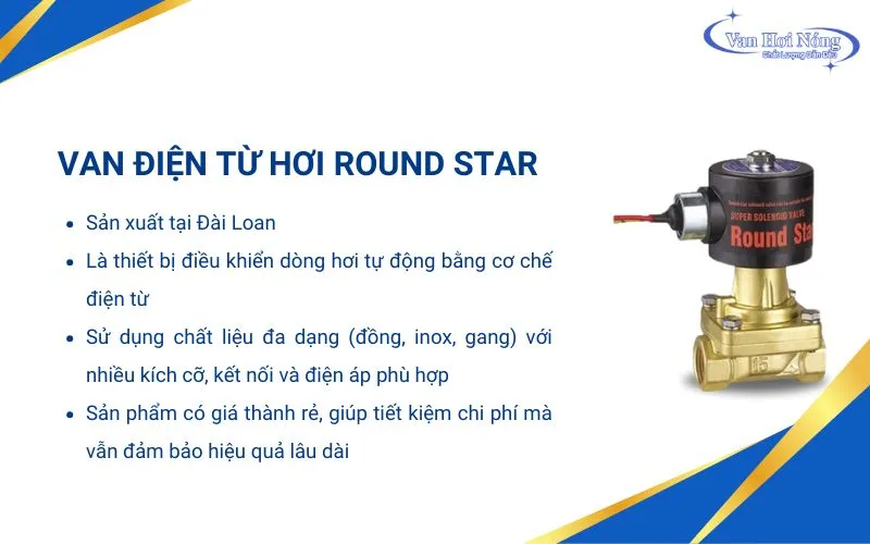 Van hơi điện từ Round Star chất lượng, xuất xứ Đài Loan