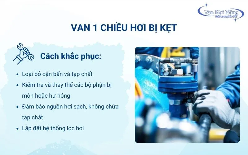 Cách xử lý van 1 chiều hơi bị kẹt