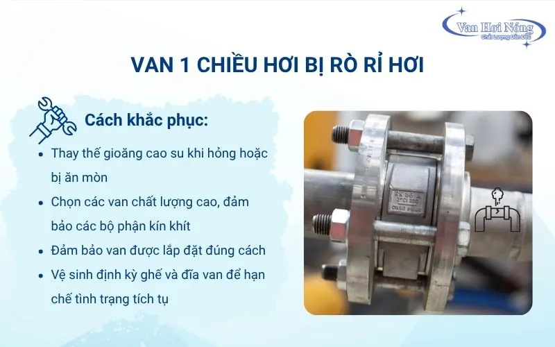 Cách xử lý khi van 1 chiều bị rò rỉ hơi