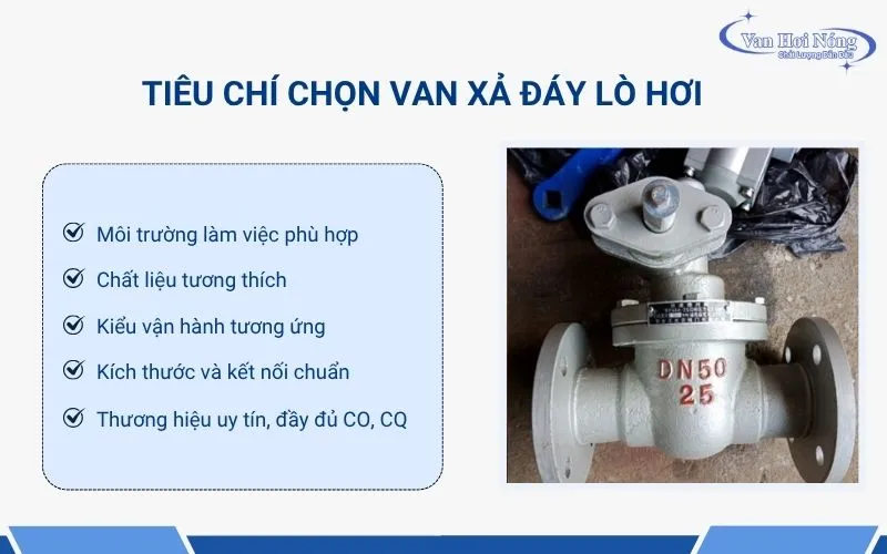 Các tiêu chí lựa chọn van xả đáy phù hợp cho hệ thống lò hơi