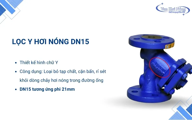 Y lọc DN15 phù hợp hệ thống đường ống phi 21mm