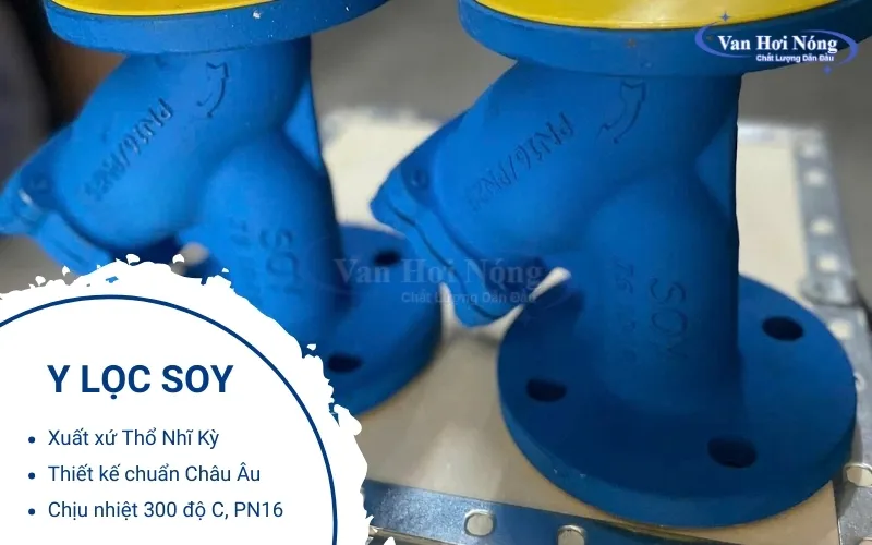 Lọc y gang Soy DN25 lắp bích chất lượng Châu Âu