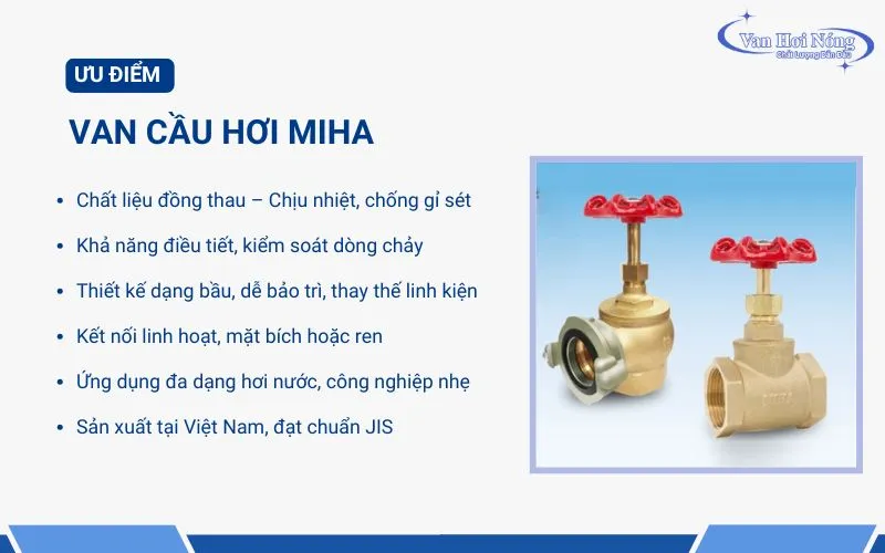 Những ưu điểm của van cầu Miha