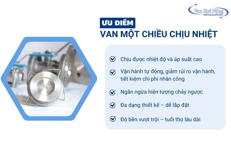 Các ưu điểm nổi bật của van một chiều chịu nhiệt