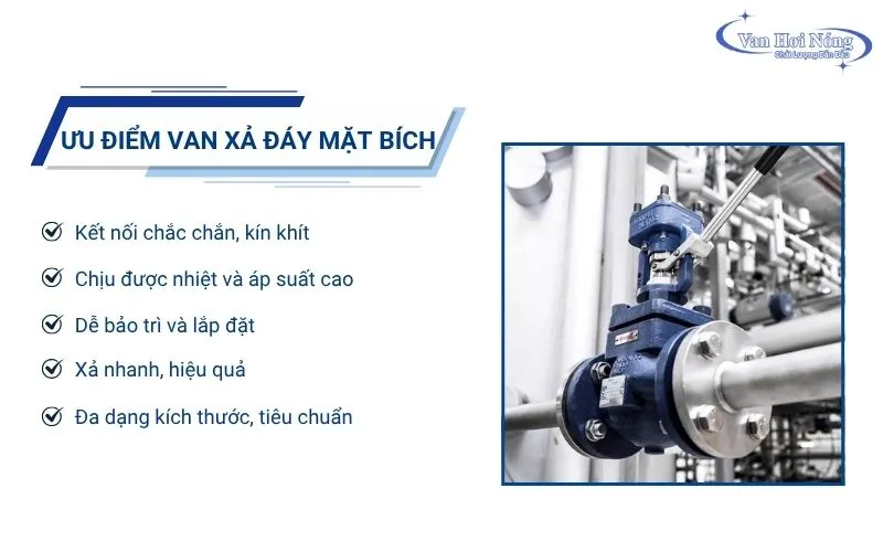 Ưu điểm của van xả đáy mặt bích