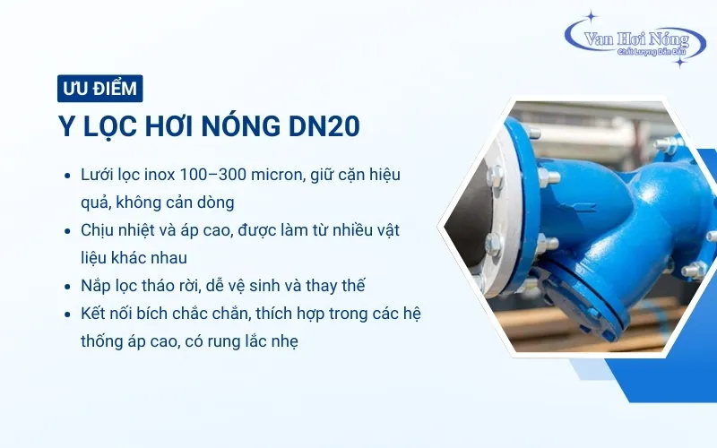 Lý do y lọc hơi nóng DN20 được sử dụng trong các hệ thống