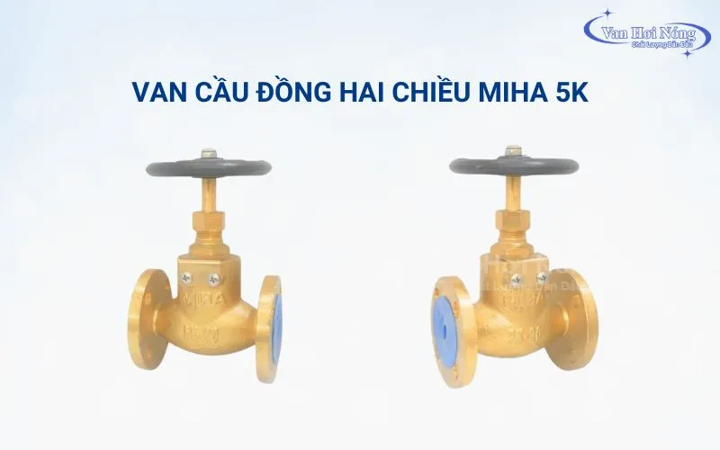 Van cầu đồng mặt bích 2 chiều 5K cho dòng chảy đi theo 2 hướng