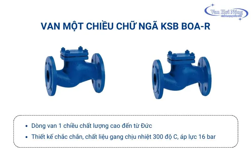 Van 1 chiều chữ ngã KSB BOA-R có khả năng chịu nhiệt rất cao