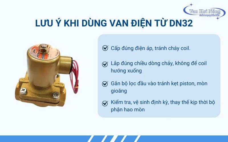 Dùng van điện từ DN32 cần lưu ý gì để đạt hiệu quả cao