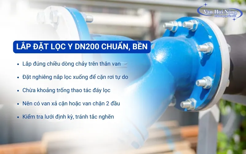 Mẹo lắp đặt y lọc DN200 chuẩn & bền