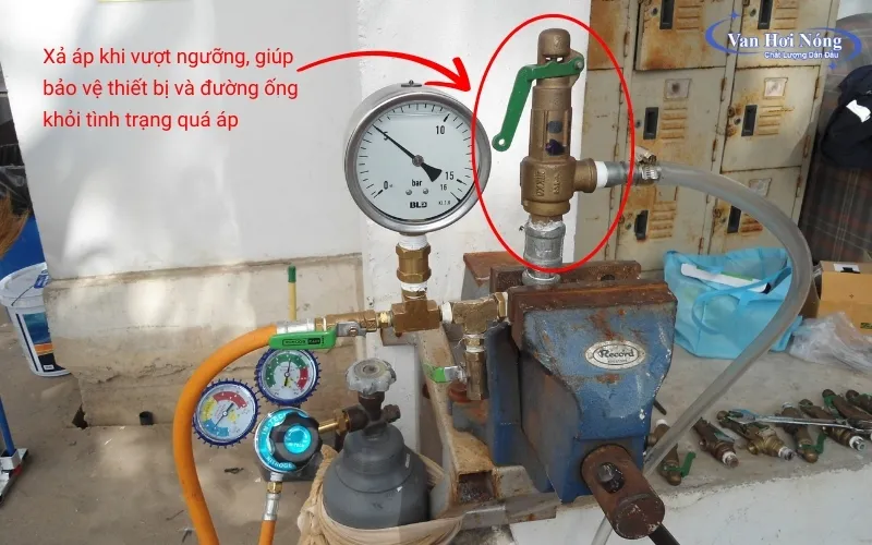 Van xả áp an toàn giúp bảo vệ đường ống khi áp suất vượt ngưỡng