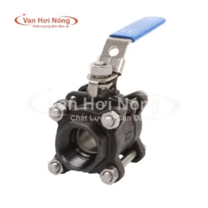 Van bi thép carbon 3 mảnh nối ren