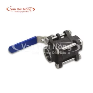 Van bi thép carbon 3 mảnh nối ren