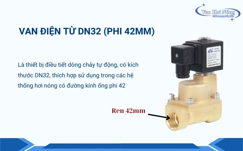 Van điện từ DN32 dùng trong đường ống phi 42mm