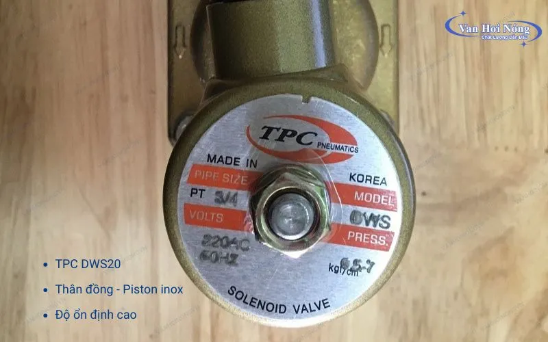 Van điện từ TPC DN20 có hiệu suất vượt trội