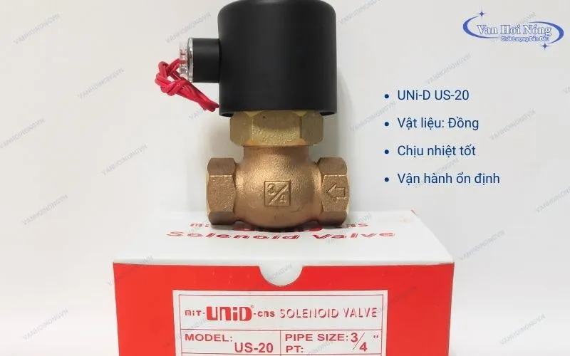 Van điện từ 220v phi 27 UNiD cho hơi nóng