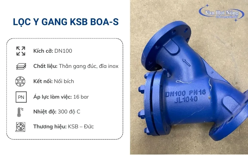Y lọc gang DN100 KSB đến từ Đức, chất lượng vượt trội