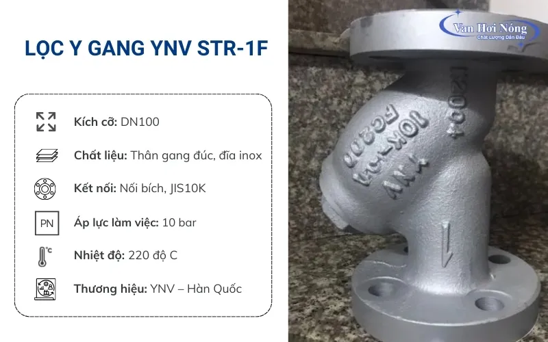 Y lọc gang YNV DN100 xuất xứ Hàn Quốc có khả năng lọc cặn hiệu quả