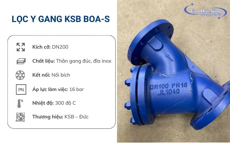 Lọc y DN200 KSB BOA-S nổi tiếng đình đám Châu Âu