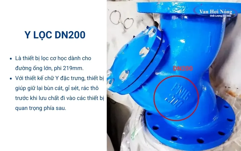 Y lọc DN200 dùng trong hệ thống ống phi 219mm