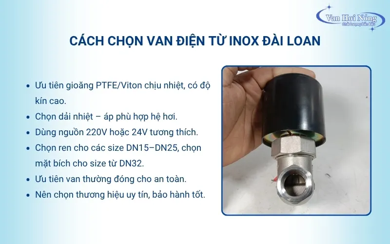 6 Tiêu chí chọn mua van điện từ inox Đài Loan