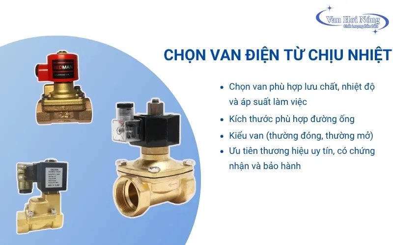 Hướng dẫn chọn van điện từ chịu nhiệt phù hợp cho hệ hơi