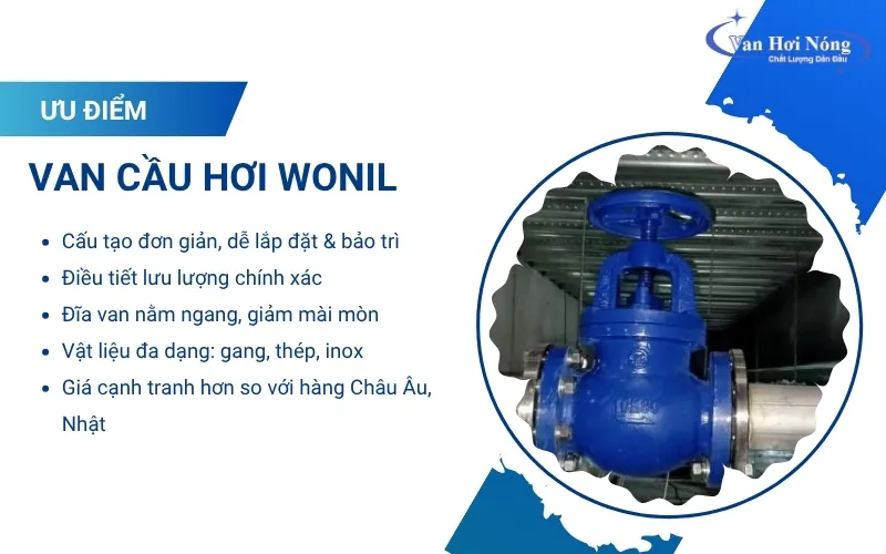 Ưu điểm của van cầu hơi Wonil