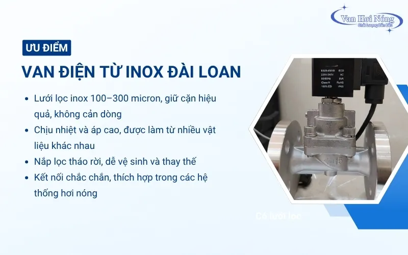 Ưu điểm van điện từ inox Đài Loan