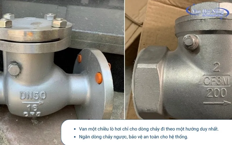 Van 1 chiều lò hơi là thiết bị ngăn dòng chảy ngược