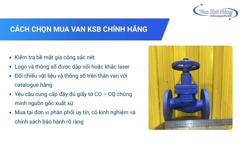Kinh nghiệm mua van KSB chính hãng