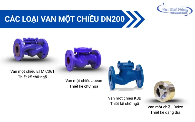 Các loại van một chiều DN200