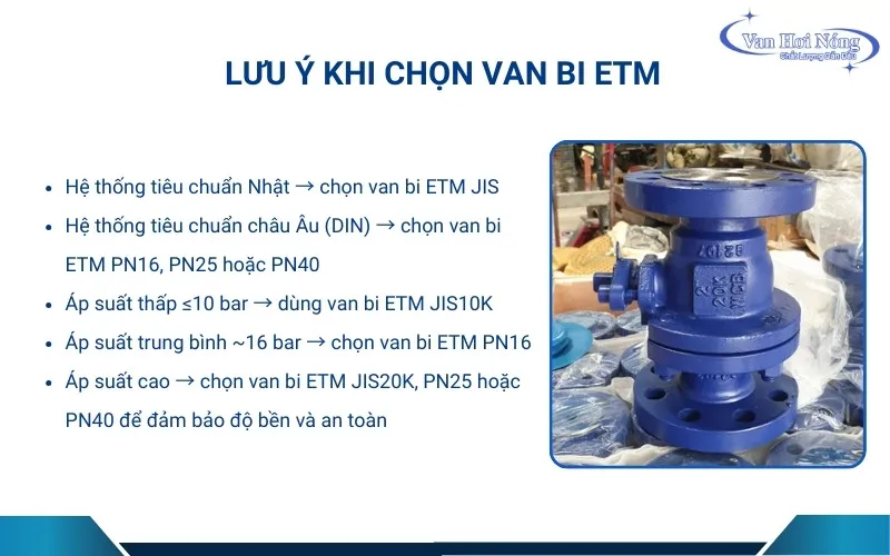 Hướng dẫn chọn van bi ETM cho từng hệ thống